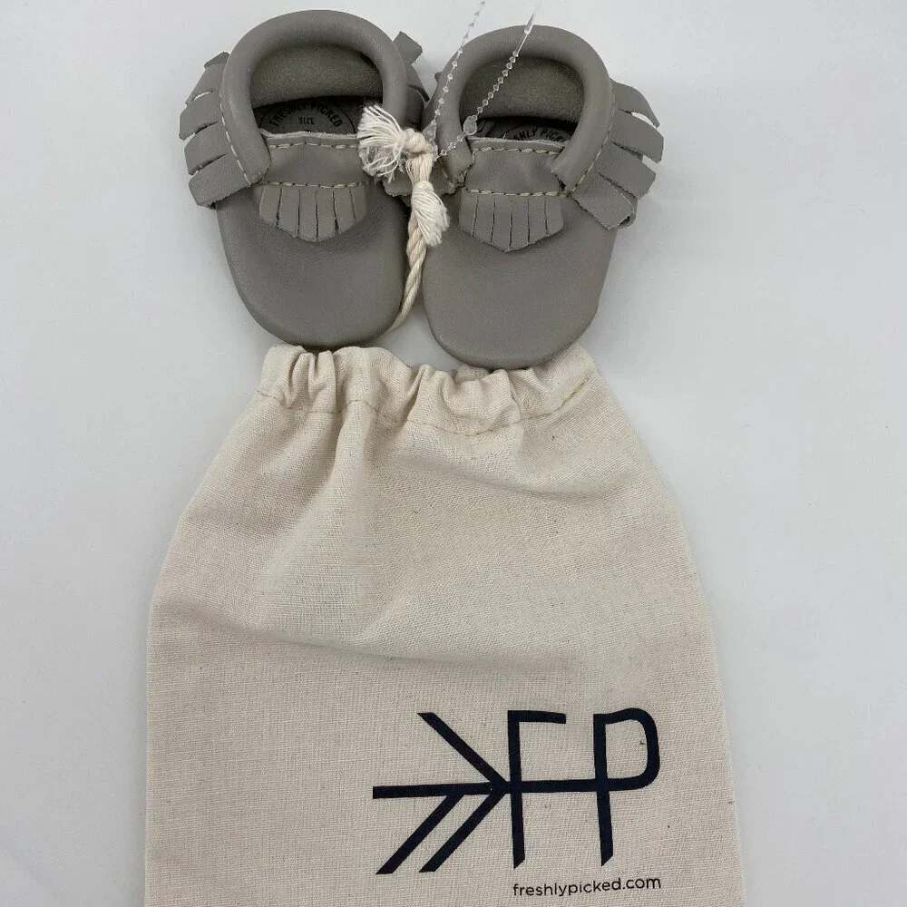 Freshly Picked Baby Gray Moccasins